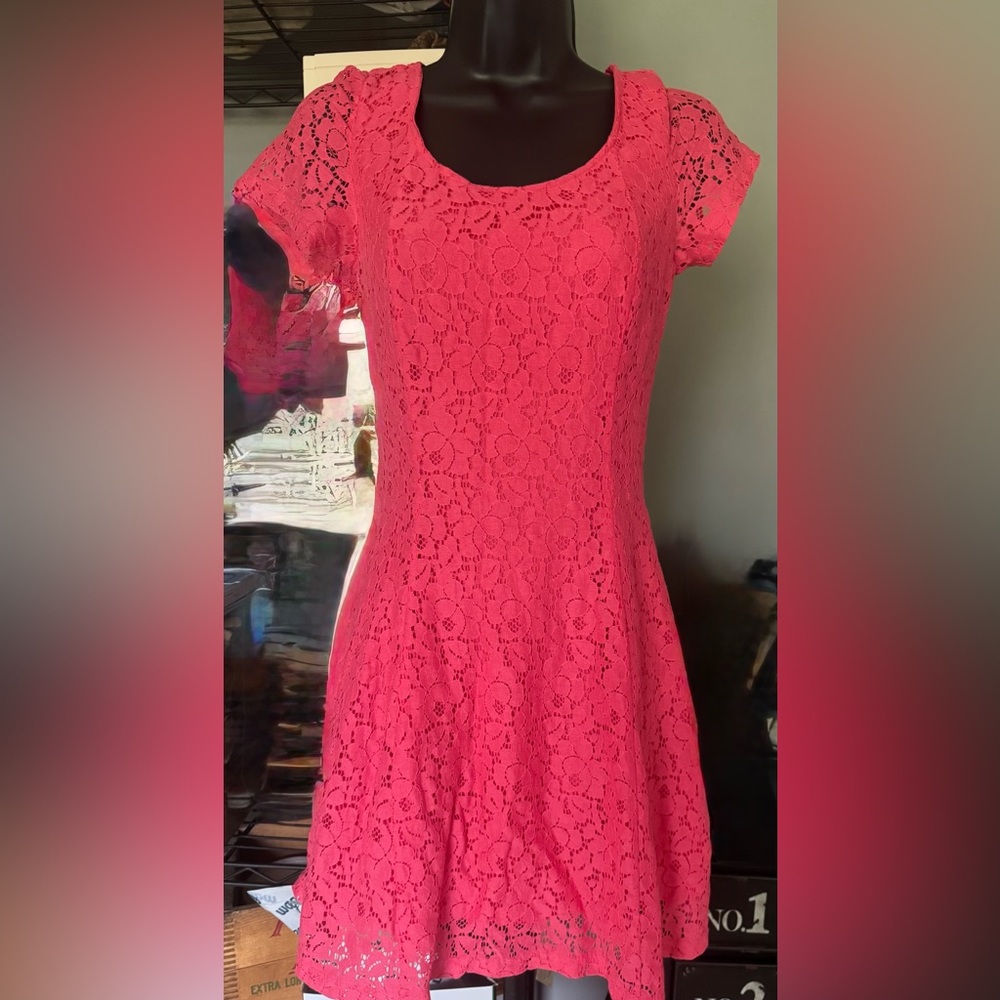 Rue21 Orange Flutter Sleeve Fit and Flare Mini Dress